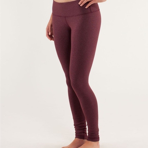 Lululemon Burgundy Striped Wunder Unders - Picture 5 of 5